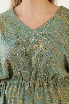 Платье миди зелёное с карманами Wisell(фото3)